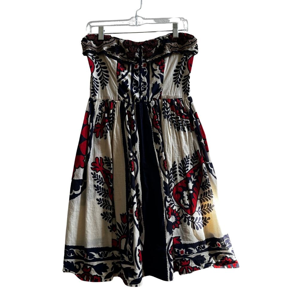 Anthropologie Yoana Baraschi Beaded Strapless Floral Dress Est. Small